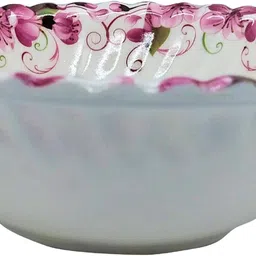 laserbot Melamine Serving Bowl PINK FLOWER Melamine Serving Bowls with Servers for Salad,Fruit,Vegetables BOWL image 3