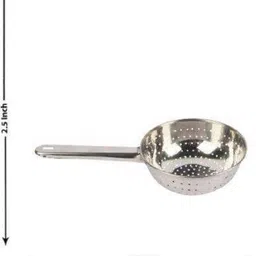 hurrio Strainer with Hole Bowl/Poha Jara Stainless Steel Handheld Colander Colander (Silver Pack of 1) Collapsible Strainer image 3
