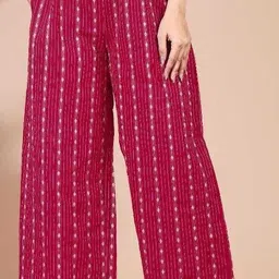 Women Regular Fit White Pure Cotton Trousers-image-13