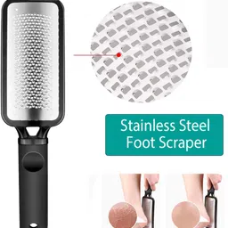 koccido Foot Scrubber Wooden & Stainless Steel Combo For Callus & Dead Skin Remover image 2