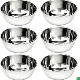 bzilo Stainless Steel Vegetable Bowl Pack of 6 Stainless Steel Heavy Gauge Bowl/Wati Set With Mirror Finish D35-picture-38