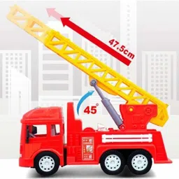 himanshu tex Big Size Friction Powered Realistic Fire Rescue Truck Toy with Light and Musical Fire image 2