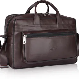 navela Brown Leather Briefcase Messenger Bag for Men | Professional Laptop Office Bag Messenger Bag-picture-41