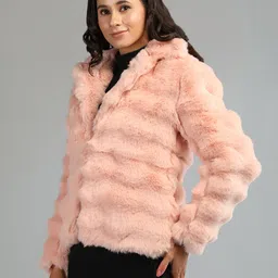 honnete 100 % Polyester Self Design Coat For Women image 3