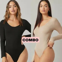 trendy era Pack of 2 Casual Regular Sleeves Solid Women Multicolor Top-picture-38