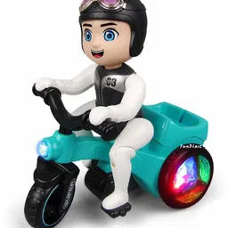 kas ba Tricycle Toy with 4D Lights, Battery Operated Toy for Kids Dancing Toy, Stunt Try Cycle with boy. Toys for Kids Both Baby Girls and Boys image 1