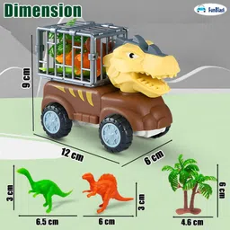 funblast Dinosaur Transport Truck Toy Set – Dino Head Carrier Truck with Cage, Dinosaur F image 3