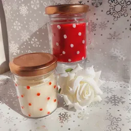 pleasing forest Red::White_Rose Candle image 2