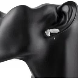 Silver Shoppee 'Unfurling Glory' Crystal, Opal Sterling Silver Stud Earrings for Girls and Women Opal, Crystal Sterling Silver Stud Earring image 3