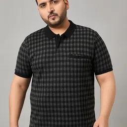 austivo Men Checkered Polo Neck Cotton Blend Multicolor T-Shirt image 4