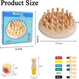 meejeek Wooden Memory Match Stick Chess Game Puzzle Game with Wooden Block Education Toy image 5