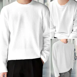 metronaut Solid Men Round Neck Cotton Blend White T-Shirt image 1