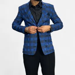 gargian master cut Men Checkered Single Breasted Formal, Party Blazer-picture-12