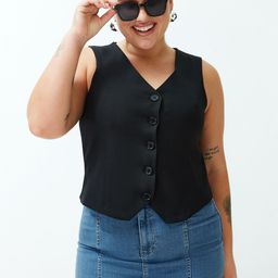 Trendyol Plus Size V-Neck Sleeveless Waistcoat-picture-43