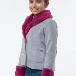 One Friday Girls Mock Collar Overcoat image 3