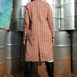 Campus Sutra Checked Longline Overcoat With Faux Fur image 2