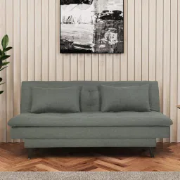 casacraft from pepperfry Delanna Fabric Convertible Sofa Cum Bed In Steel Grey Colour-picture-15