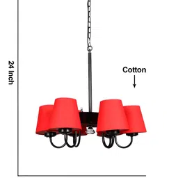 Devansh Red & Black Iron Quirky Ceiling Lamp image 3