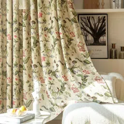 tramb Polyester Abstract 5 ft Light Filtering Eyelet Window Curtain image 3