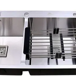 tantia Handmade DUSTBIN Kitchen Sink / Double Bowl size 45 x20 x10 017 Vessel Sink image 1