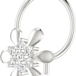 avsar Tanirika 14kt Cubic Zirconia White Gold Nose Wire image 2