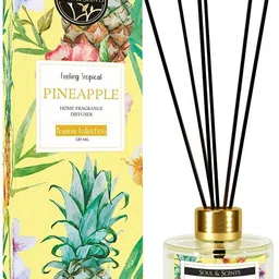 soul & scents Pineapple Diffuser Get 6 Fiber Stick Natural Fragrance Smokeless Room Freshener Diffuser Set, Aroma Oil-picture-13
