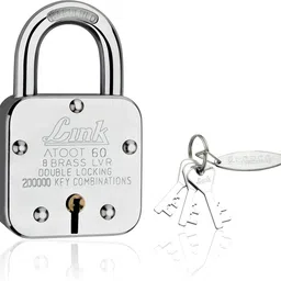 Atoot 60mm Lock | 2 Lacs Key Combination Hardened Shackle 8 Brass Levers Padlock-image-6