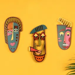 Three Taporis Wall Decor Mask by Aakriti Art Creations image 1