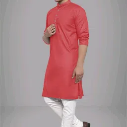 omkar enterprisess Men Cotton Blend Kurta Pyjama Set-picture-43