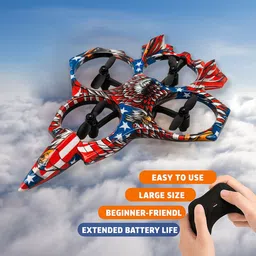 bright box Combat Aircraft Drone with 360° Flip, Headless Mode, Rechargeable for Kids image 3