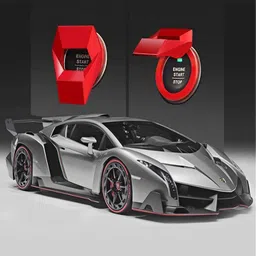 allure auto Engine Start Stop Button Cover Push to Start Button Ignition Cover Anti-Scratch Lambo Style Decoration Ring (Red) Car Inverter image 4