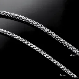 volix silver plated Classic chain for mens and boys Silver Plated Stainless Chain Diamond Silver Plated Brass Chain image 3