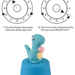 comicsense Analog Blue Cute Dragon Mechanical Timer Alarm Clock No Battery Required, Reminder Clock image 5
