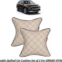 autofit Beige, Black Leather Car Pillow Cushion for Maruti Suzuki-picture-42