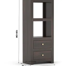 jh decore Solid Sheesham Wood Book Shelf With Drawer & Shelf For Study Room/ Library | Solid Wood Semi-Open Book Shelf image 4