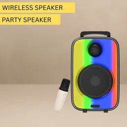 SACRO Raibow (BLUETOOTH TROLLEY SPEAKER) Dynamic Thunder Sound With Karaoke MicW238 35 W Bluetooth Party Speaker-picture-21