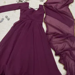 finivoir Embellished Georgette Stitched Anarkali Gown-picture-10