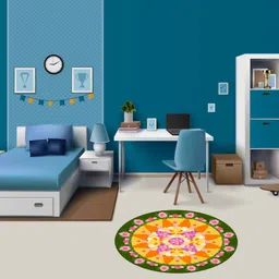 sai artss Pooja Room Door Floor Diwali Stickers Rangoli Stencil-picture-10