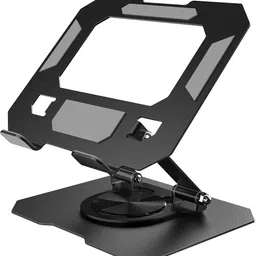 SUPVOX Laptop Stand Tablet Laptop Riser Adjustable Height Tilt 360 Rotatable Black Laptop Stand Rotatable Adjustable Height Cooling Holder Laptop Stand-image-19