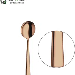 shri & sam Lotus Plain Rose Gold PVD Coating Desert Soup Spoon Stainless Steel Cutlery Set image 3