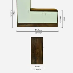 outkraft Portland Shoe Cabinet With Seating In Dusky Basalt With Ceramic White Finish image 2