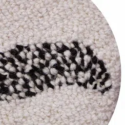 the home talk Grey Floral Wool 3 ft x 3 ft Hand Tufted Round Carpet image 4