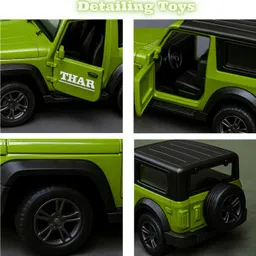 b2toys 1:32 Scale Diecast Metal SUV Thar Car Toy for Kid (Open Door, Music & Pull Back) image 3