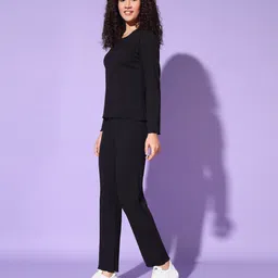 christy world Solid Women Track Suit image 2