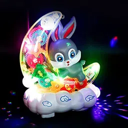 goyal's Gear Moon Rabbit Toy Car Durable Flashing Moon Rabbit Shaped Car Toy for Kids image 2