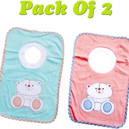 the little lookers Cotton Baby Bibs with Comfortable T-Shirt Neck For Bottle Feeding & Breast Feeding | Double Layered Skins For Quick Absorption & Fast Drying | Pack of 2 Bibs-picture-10