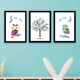 art street Multicolour Engineered Wood (Set of 3) Art Prints image 1