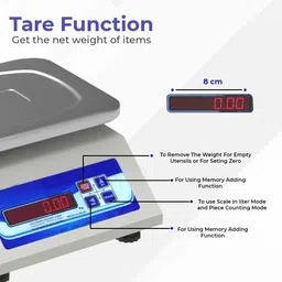 ACU-CHECK Weight Machine for shop 30 kg x 1g Accuracy, Chargeable Front & Back Display SS Weighing Scale image 5