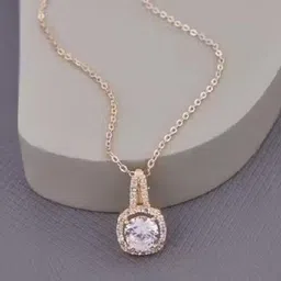 harishree Elegant Sparkle Pendant Necklace Diamond Alloy Chain image 5