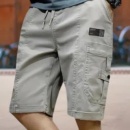 tyrell Solid Men Grey Cargo Shorts-picture-46
